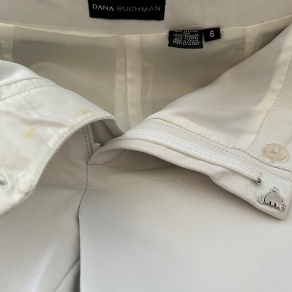 Dana Buchman White Leather pants - size 6 - Picture 8 of 14